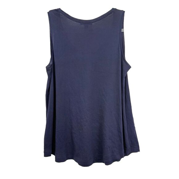 COS Swing Tank XS Relaxed Fit Navy Blue Lightweight Stretch Cotton Scoop EUC B3 - Picture 2 of 4